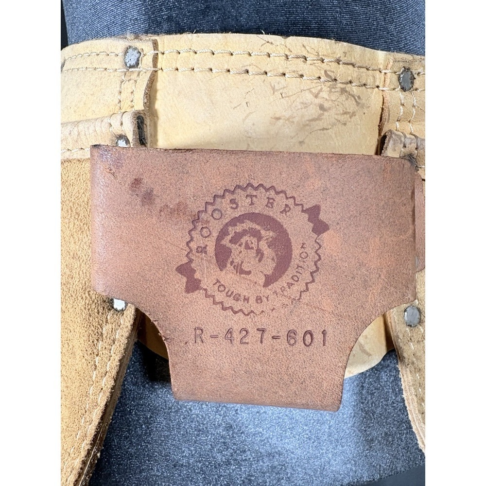 Vintage rooster Carpenter Tool Belt Leather Apron Pouch R-427-601 Tan